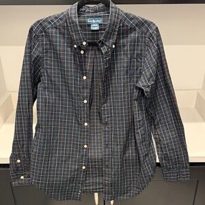 Ralph Lauren Youth Navy Plaid Button Down Shirt. Size L 14-16
